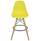 Kit 5 Banquetas Charles Eames Eiffel Wood Design Base Fixa Ma