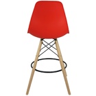Kit 5 Banquetas Charles Eames Eiffel Wood Design Base Fixa Ma