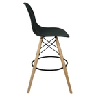 Kit 5 Banquetas Charles Eames Eiffel Wood Design Base Fixa Ma