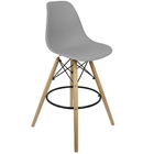 Kit 5 Banquetas Charles Eames Eiffel Wood Design Base Fixa Ma