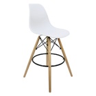 Kit 5 Banquetas Charles Eames Eiffel Wood Design Base Fixa Ma