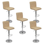 Kit 5 Banquetas Confort Gomos Estofada Couro Giratória C/ Reg