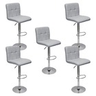 Kit 5 Banquetas Confort Gomos Estofada Couro Giratória C/ Reg