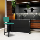 Kit 5 Banquetas Fixa Decorativa Base De Aço Marcius Linho Ver