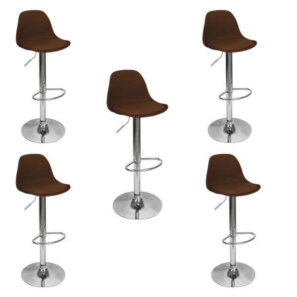 Kit 5 Banquetas Joly Luisa Eames Saarinen Base Giratória Crom