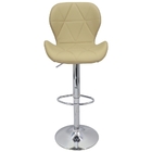 Kit 5 Banquetas Slim Estofada Giratória C/ Regulagem - Bege -
