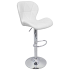 Kit 5 Banquetas Slim Estofada Giratória C/ Regulagem - Branco