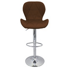 Kit 5 Banquetas Slim Estofada Giratória C/ Regulagem - Marrom