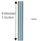 Kit 5 Barra Roscada Zincada De 1 Metro Unc Stein 5/16