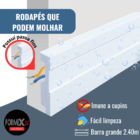 Kit 5 Barras Moldura/rodapé De Poliestireno 5cm Frisado Branc