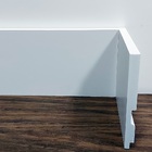 Kit 5 Barras Rodapé De Poliestireno 10cm De Altura Liso Branc