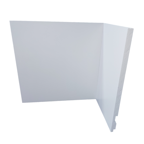 Kit 5 Barras Rodapé Poliestireno 20cm de Altura Liso Branco (