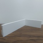 Kit 5 Barras Rodapé Poliestireno 5cm De Altura Liso Branco (5