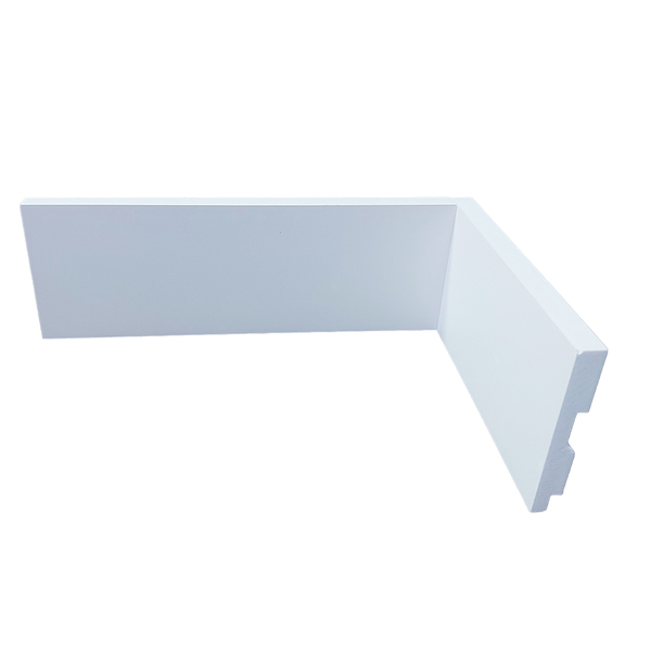 Kit 5 Barras Rodapé Poliestireno 7cm De Altura Liso Branco (7