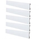 Kit 5 Barras Rodapé Poliestireno 7cm Liso Gart Wb7 Barra Com