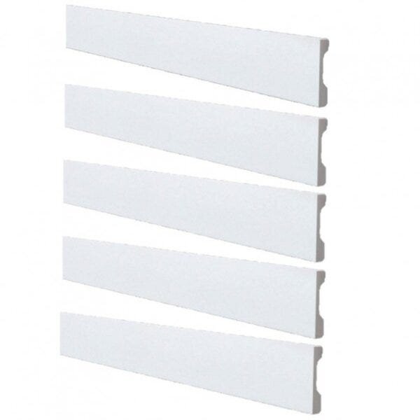 Kit 5 Barras Rodapé Poliestireno 7cm Liso Gart Wb7 Barra Com