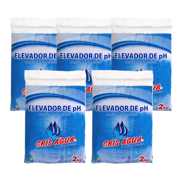 Kit 5 Barrilha Elevador De Ph 2kg Cris Água