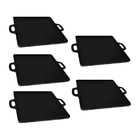 Kit 5 Bifeteira De Ferro Lisa Quadrada Alça Ferro 30x30cm