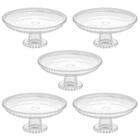 Kit 5 Boleiras De Cristal Wolff Pearl 20x9cm Prato Com Pedest