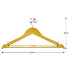 Kit 5 Cabides De Madeira Adulto Camisa Calça Gancho De Metal