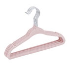 Kit 5 Cabides Infantis Plástico Aveludado Rosa Mek