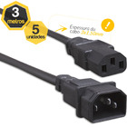 Kit 5 Cabo De Força C13 Para C14 3x1,50mm 3 Metros