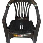 Kit 5 Cadeira Plástica Preta Poltrona Carga Máxima 182kg