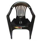 Kit 5 Cadeira Plástica Preta Poltrona Carga Máxima 182kg