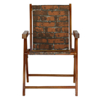 Kit 5 Cadeira Praia Dobrável Madeira Envernizada-tijolo