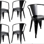 Kit 5 Cadeira Tolix Empilhavel Industrial Retro Restaurante B