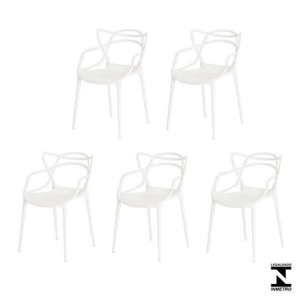 Kit 5 Cadeiras Allegra Branca Sala Cozinha Jantar