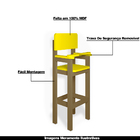 Kit 5 Cadeiras Alta Refeição Infantil Criança Restaurante Lan