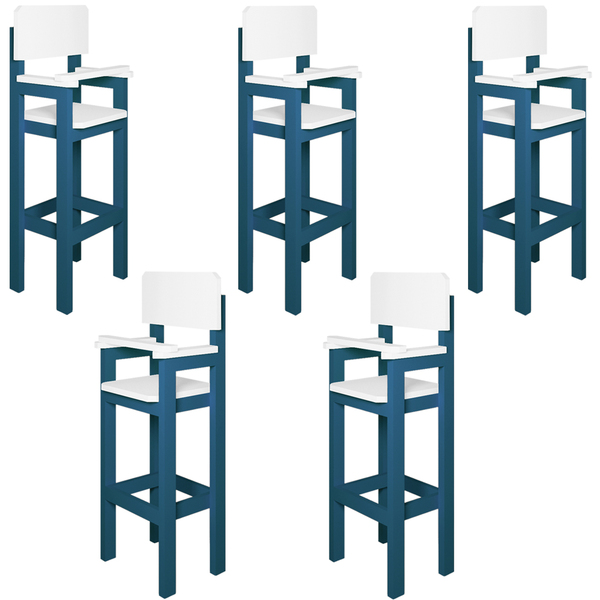 Kit 5 Cadeiras Alta Refeição Infantil Criança Restaurante Lan
