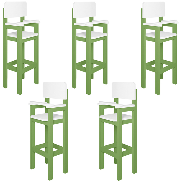 Kit 5 Cadeiras Alta Refeição Infantil Criança Restaurante Lan