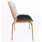 Kit 5 Cadeiras Bertóia Cobre Assento Preto Tubular - Poltrona