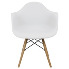 Kit 5 Cadeiras Charles Eames Eiffel Com Braço Preta Branca Be