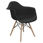 Kit 5 Cadeiras Charles Eames Eiffel Com Braço Preta Branca Be