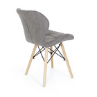 Kit 5 Cadeiras Charles Eames Eiffel Slim Special Estofada Gra