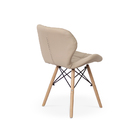 Kit 5 Cadeiras Charles Eames Eiffel Slim Wood Estofada Nude