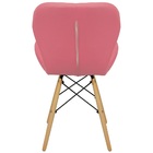 Kit 5 Cadeiras Charles Eames Eiffel Slim Wood Estofada - Rosa