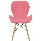 Kit 5 Cadeiras Charles Eames Eiffel Slim Wood Estofada - Rosa