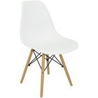 Kit 5 Cadeiras Charles Eames Eiffel Wood Design - Branca