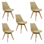 Kit 5 Cadeiras Charles Eames Leda Luisa Saarinen Design Wood