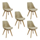 Kit 5 Cadeiras Charles Eames Leda Veludo Luisa Saarinen Estof