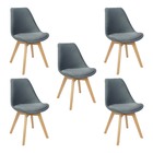 Kit 5 Cadeiras Charles Eames Leda Veludo Luisa Saarinen Estof