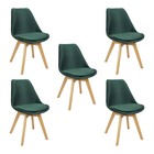 Kit 5 Cadeiras Charles Eames Leda Veludo Luisa Saarinen Estof