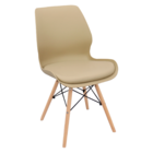 Kit 5 Cadeiras Charles Eames Rubi Sili Eiffel - Bege