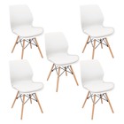 Kit 5 Cadeiras Charles Eames Rubi Sili Eiffel - Branco