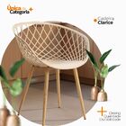 Kit 5 Cadeiras Clarice Nest Wood Com Apoio De Braço - Bege