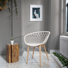 Kit 5 Cadeiras Clarice Nest Wood Com Apoio De Braço - Branco